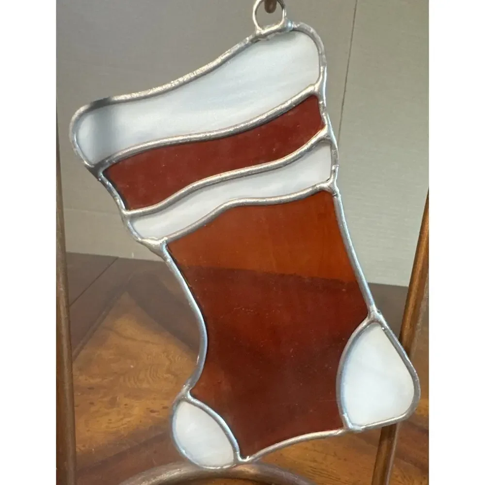 Stained Glass Christmas Angel‎ And Two Stockings